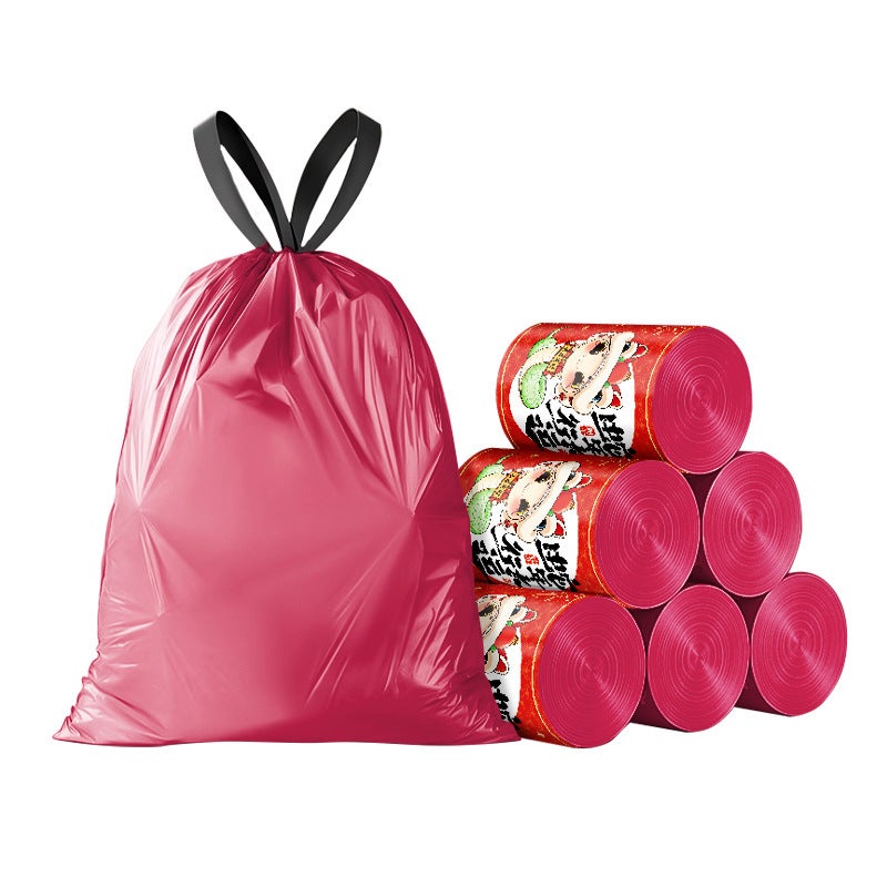 Drawstring Garbage Bags, Thick, Large, Extra Thick, Portable, Disposable, Tear-Free, For Kitchen And Dormitory Use, Household Use, Thickened - Image 1